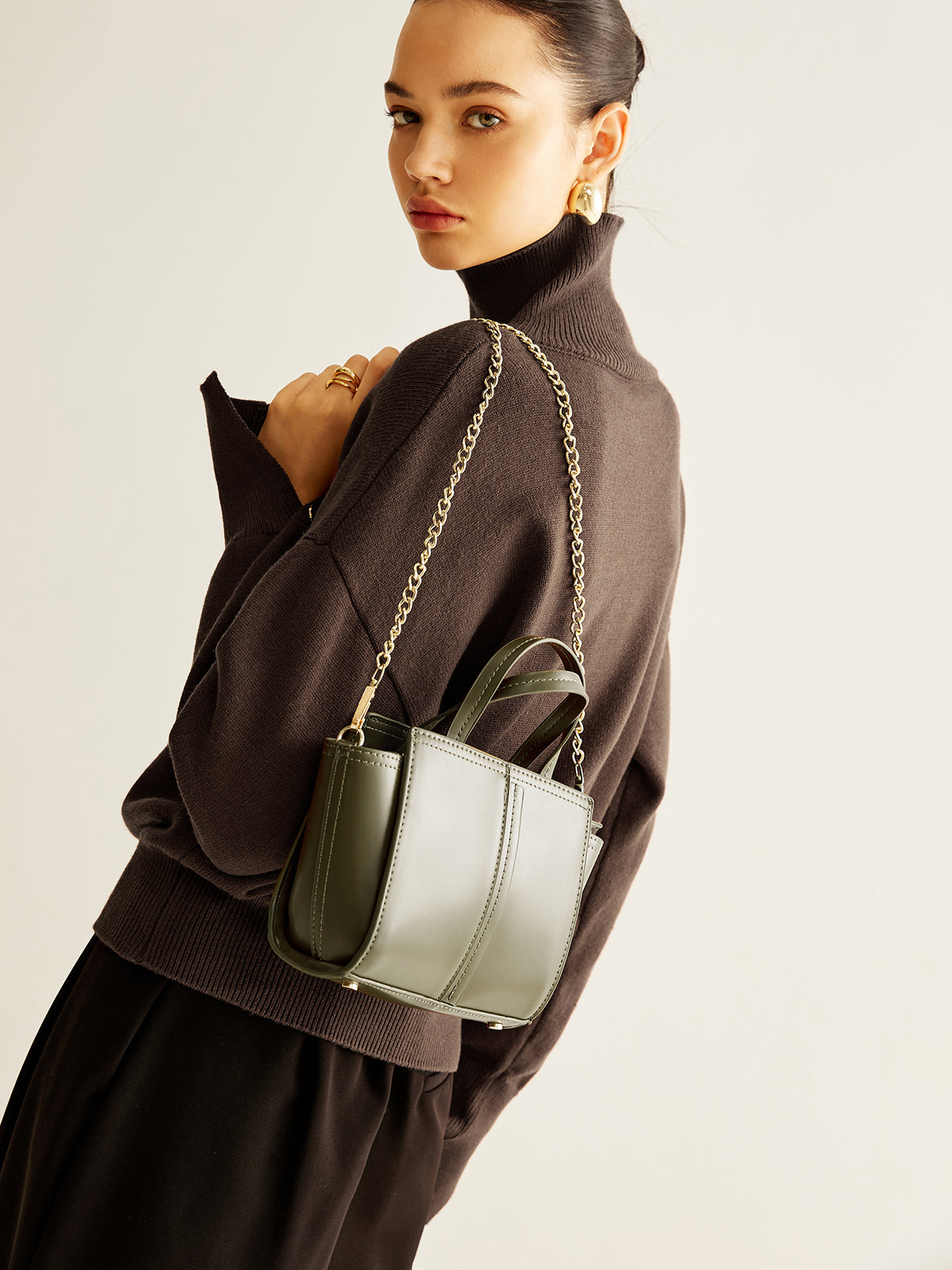Clara | Vintage Zwei-Wege-Reißverschluss-Handtasche