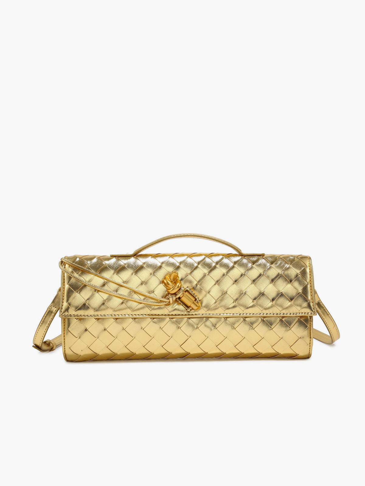 Clara | Zwei-Wege Woven Flap Clutch Schultertasche