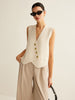 Ulrike | Asymmetrische Knopf-Pullover-Weste