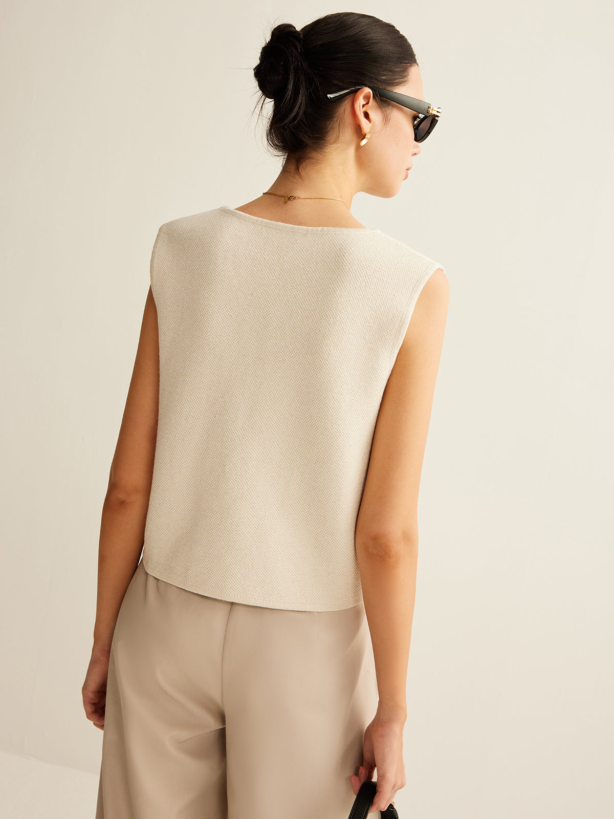 Ulrike | Asymmetrische Knopf-Pullover-Weste