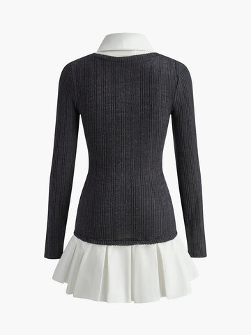 Clara | Color Block Panel Knit Dress