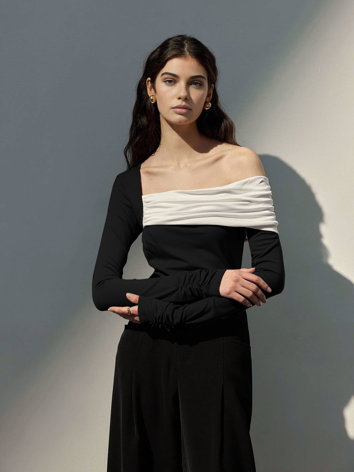 Clara | Elegantes Schulterfreies Slim Top