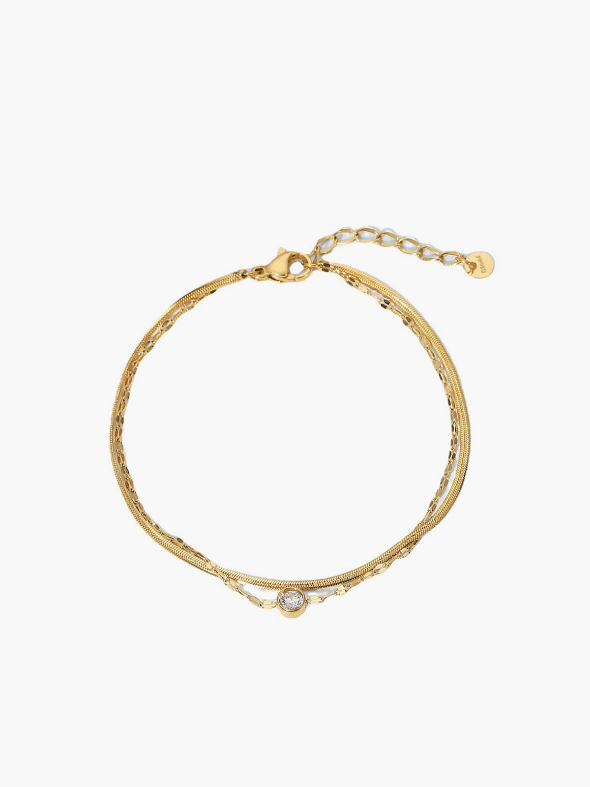 Leonie | Glänzendes Doppelketten-Rhinestone-Armband