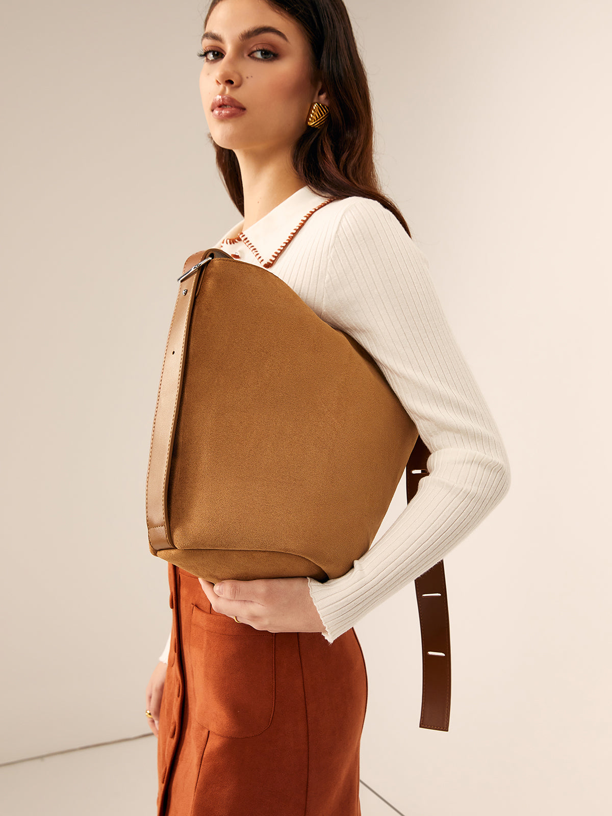 Max Tasche | Geräumige Buckle Bucket Bag
