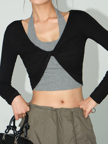 Lilli | 2-in-1 Geknotetes Crop Top