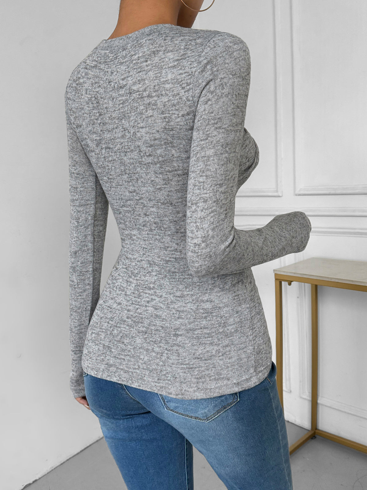 Lila | Knotted Skinny Jersey Top