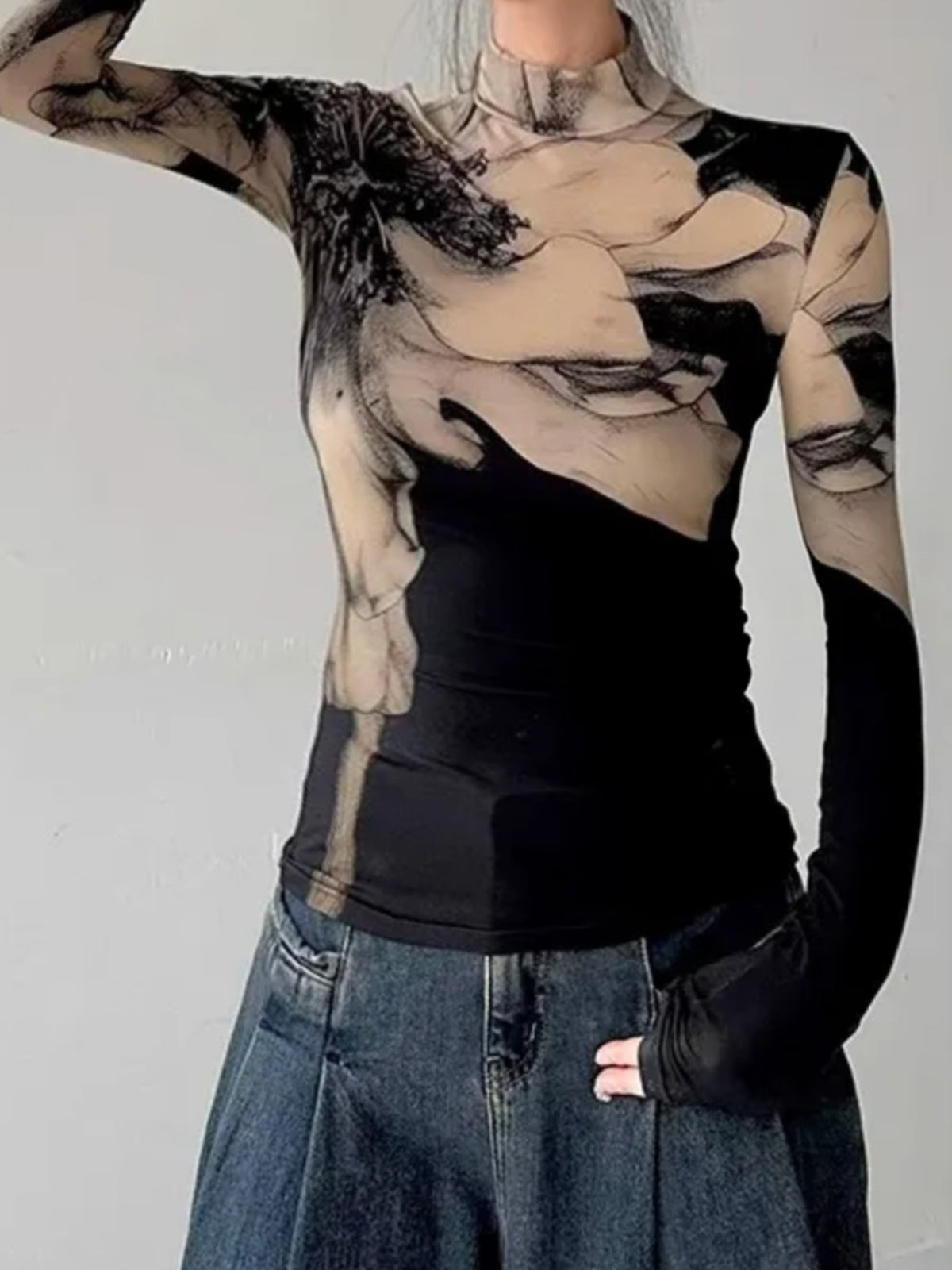 Luca | Mock-Neck Tye Dye T-Shirt