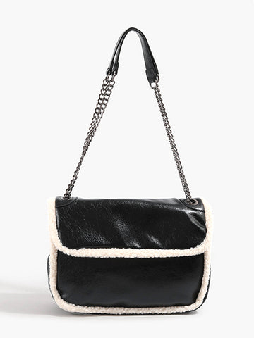 Clara | Schultertasche aus strukturiertem Fleece