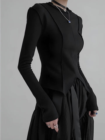 Johanna | Elegante Piping Slim Jersey Bluse