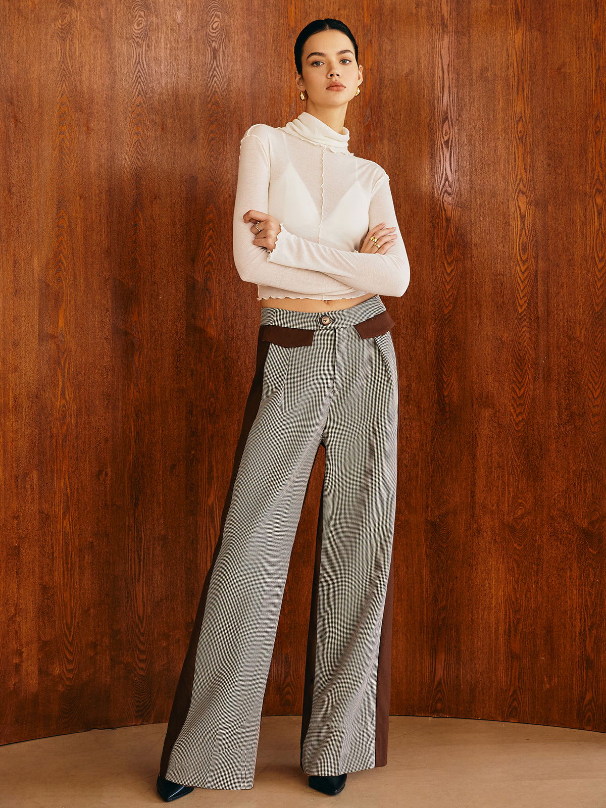 Max Taschen | Trendige Karohosen mit Farbblockdesign