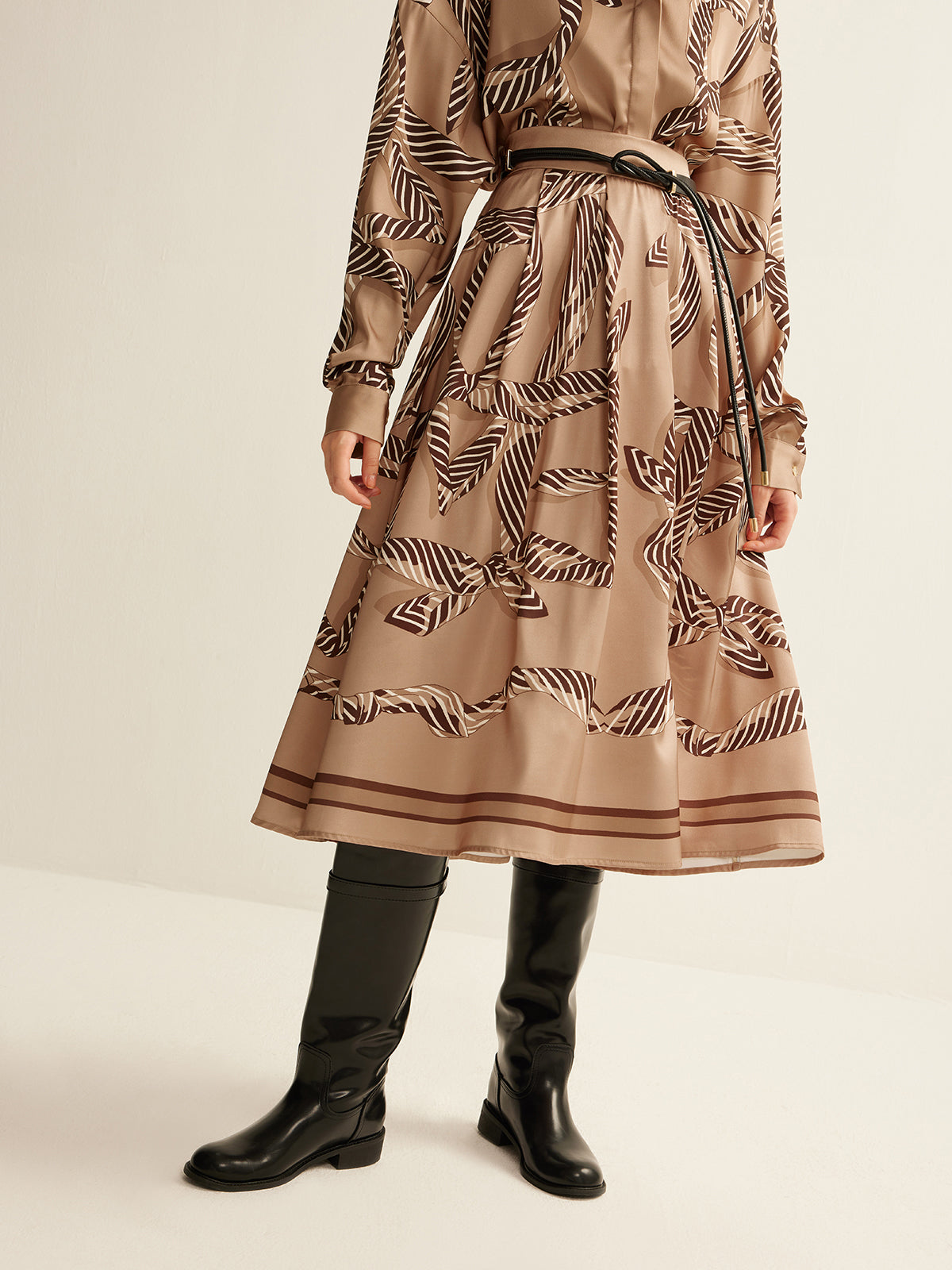 Laura | Boheme Bedruckter Midi-Rock ohne Gürtel