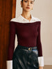 Carla | Elegantes Panel Jersey Slim Top