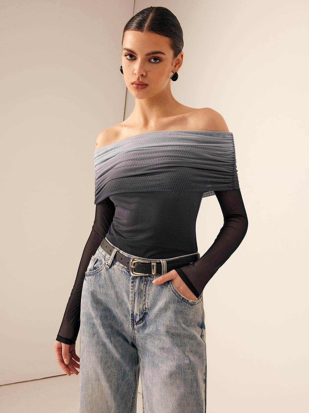 Clara | Romantische Ombre-Bluse mit Falten