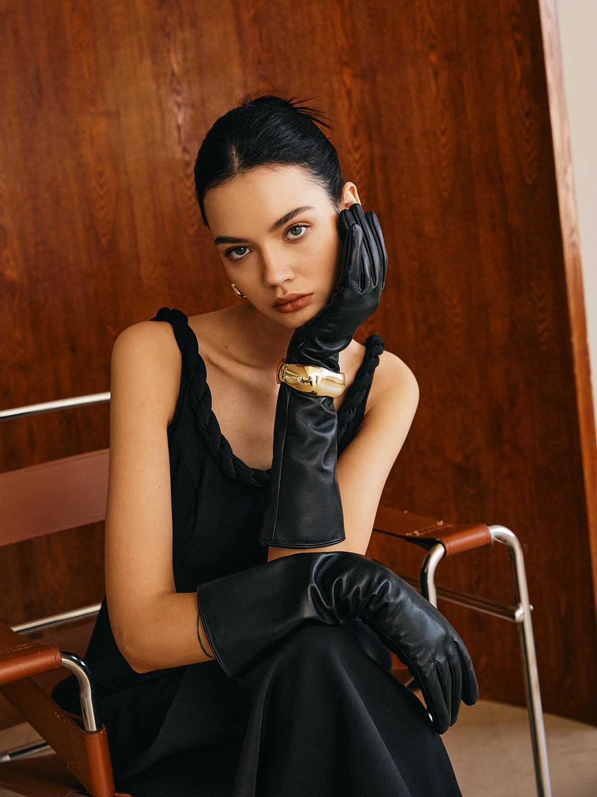 Eliana | Edle Lammfellgefütterte Lange Handschuhe