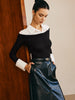 Carla | Elegantes Panel Jersey Slim Top