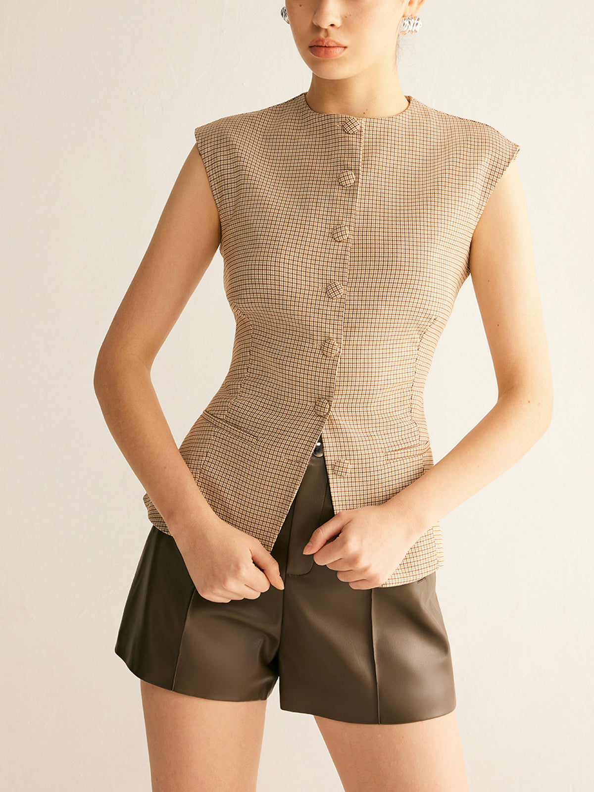 Max | Elegantes Slim Vest mit Karomuster