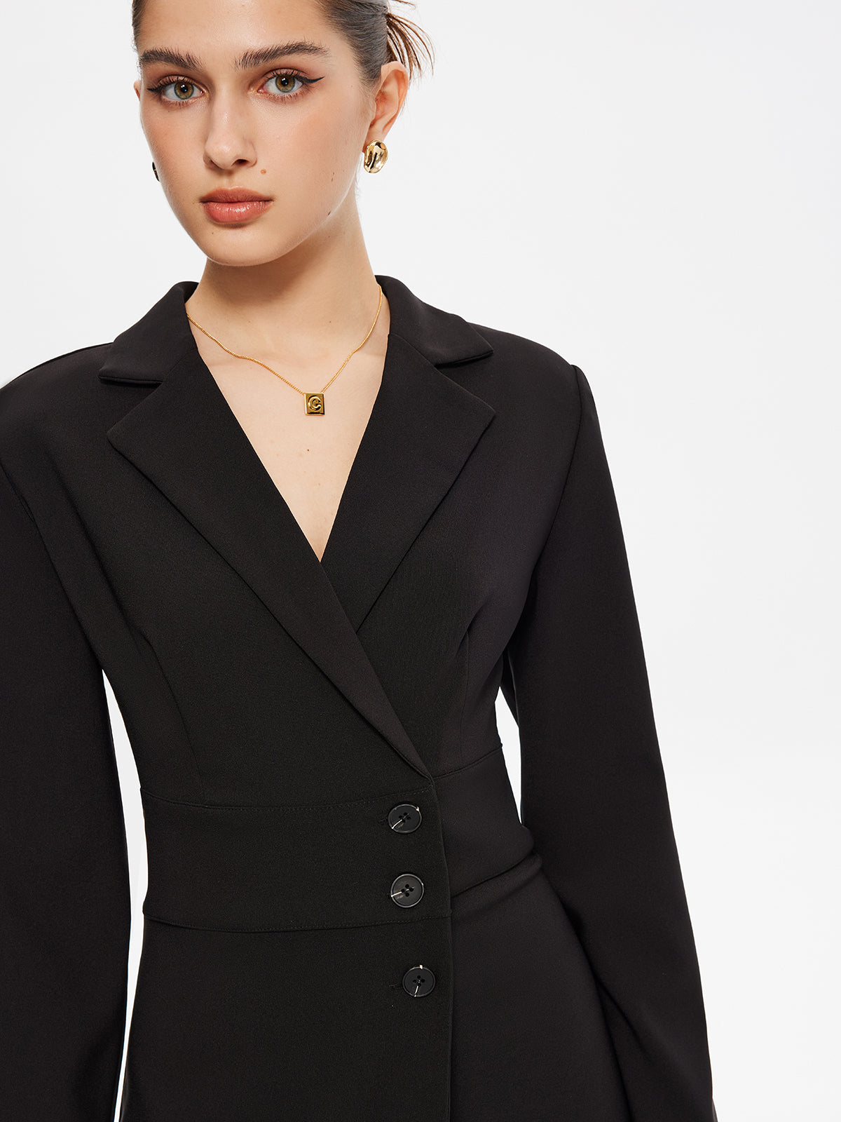 Eleganz neu definiert | First Choice Blazer Langärmliges Kurzes Kleid