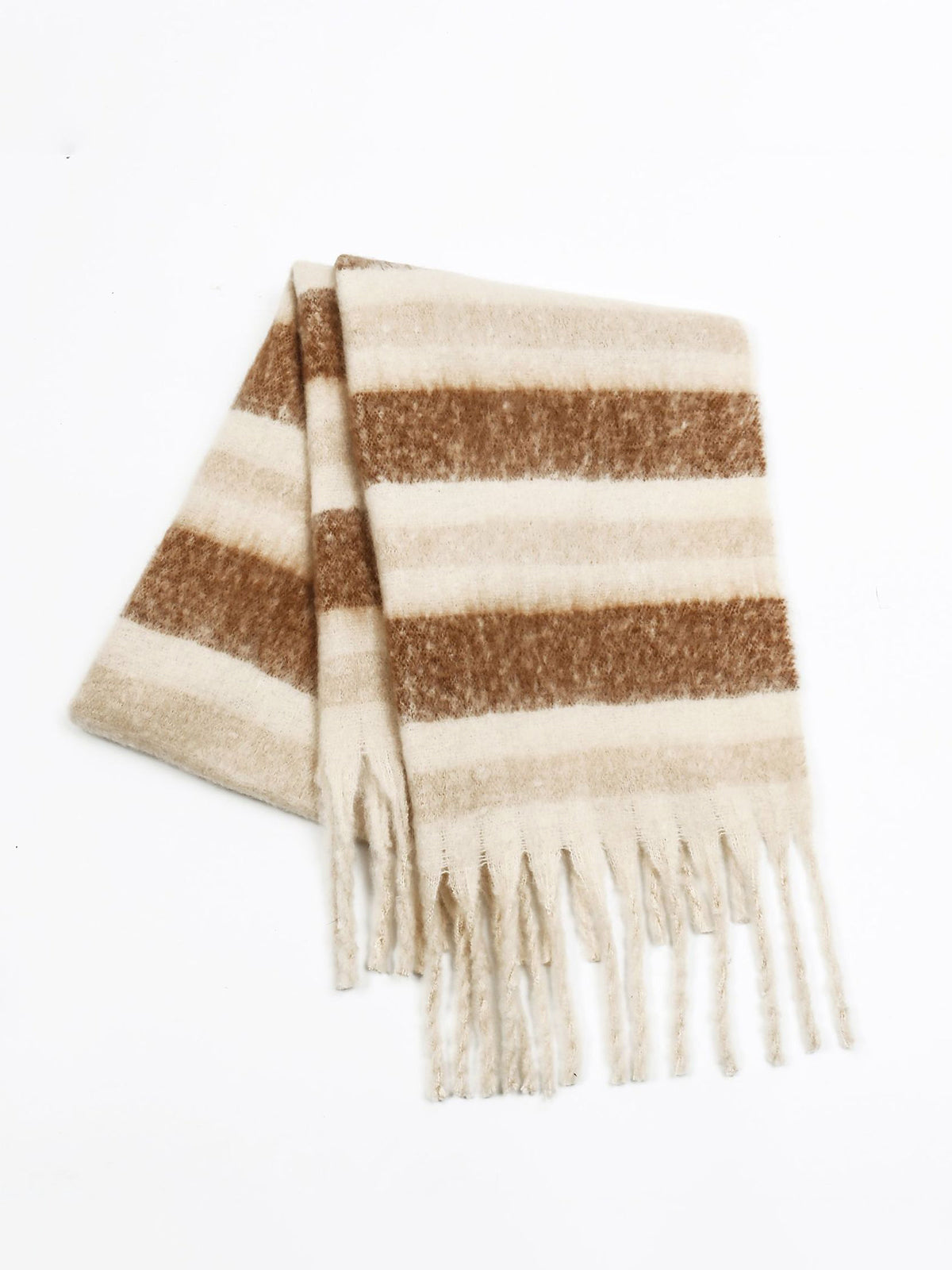 Lisa | Farbblock Gestreifter Quasten Schal