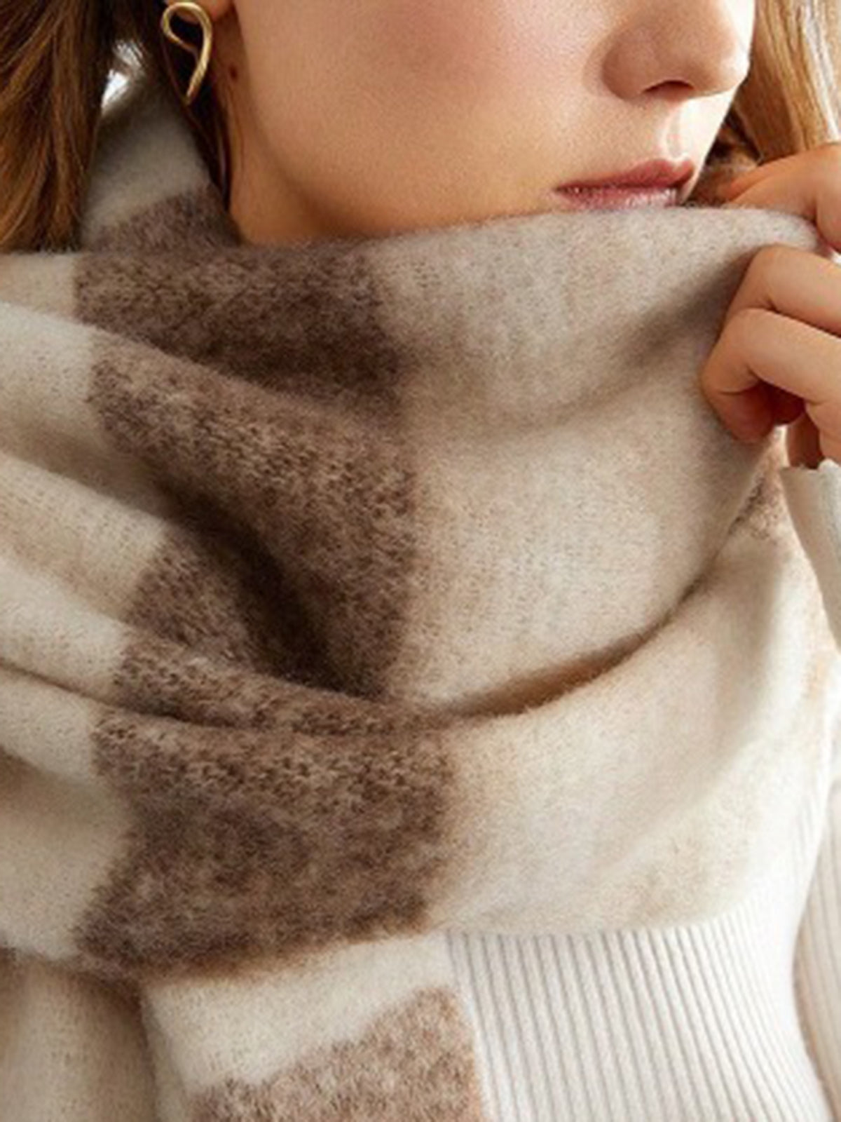 Lisa | Farbblock Gestreifter Quasten Schal