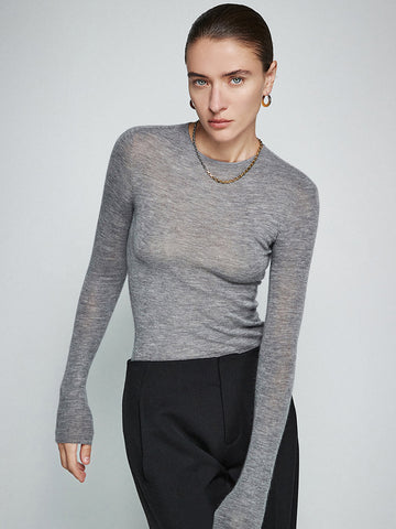 Nora | Minimalistisches Skinny Stricktop aus Wollmischung