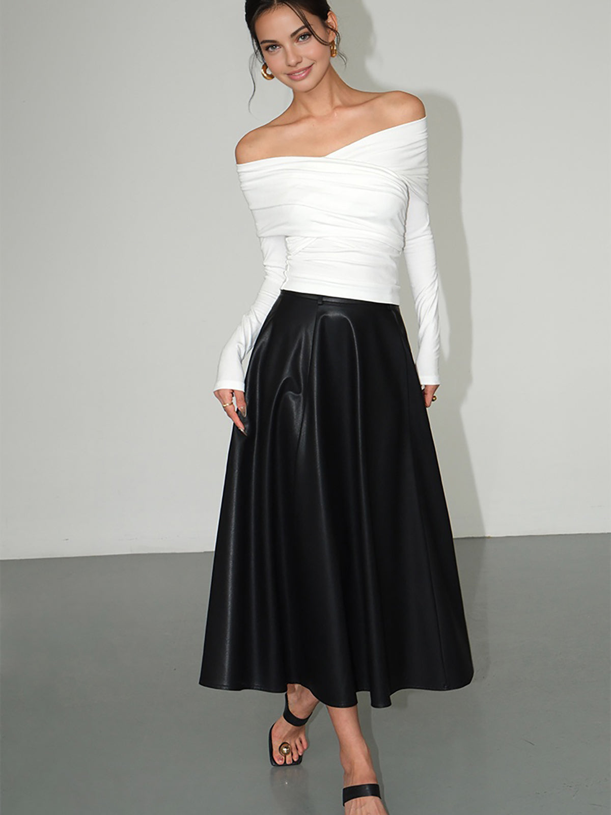 Clara | Elegantes Raffung Slim T-Shirt