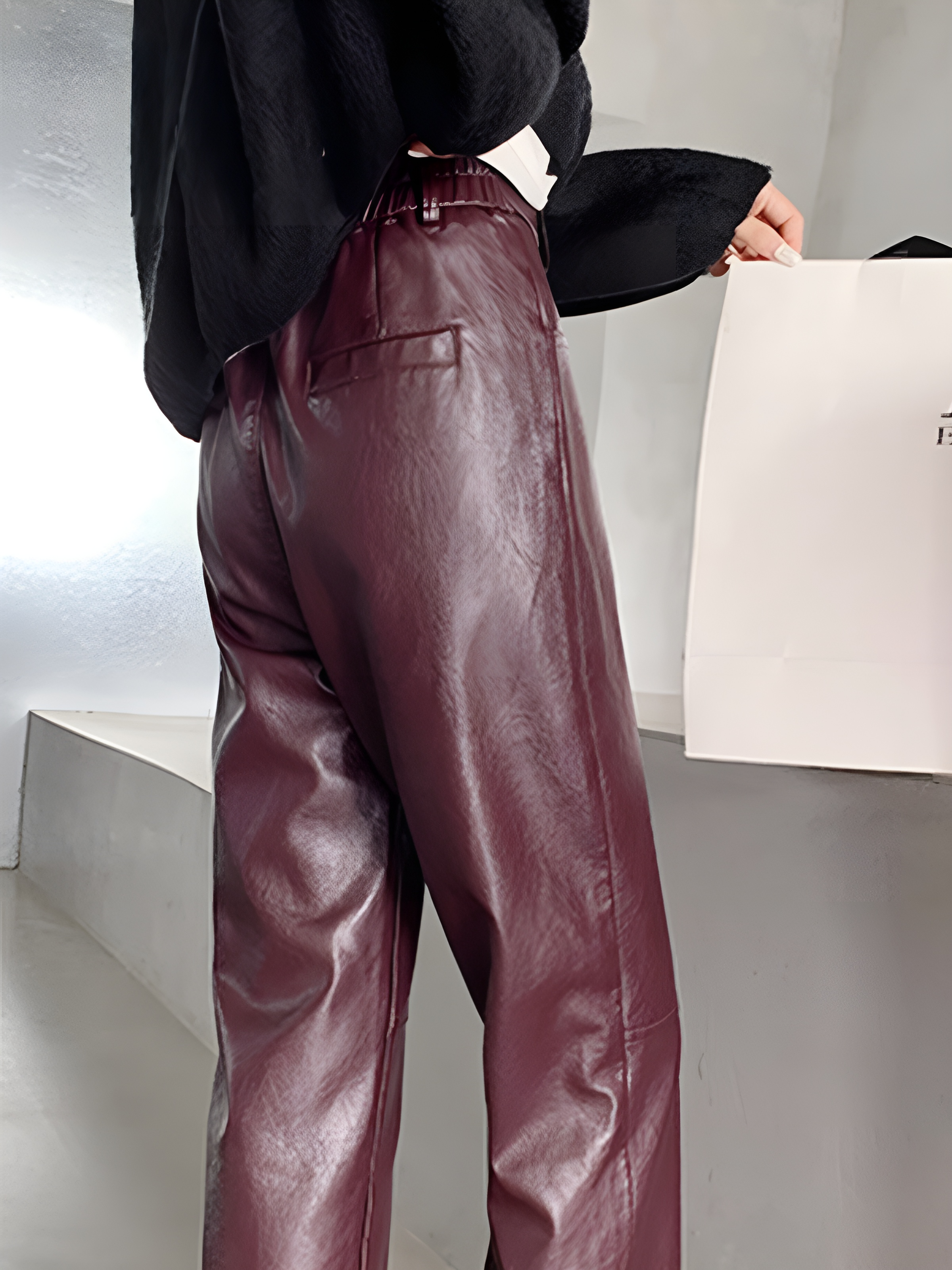 Laura | Kunstleder Cropped Pants