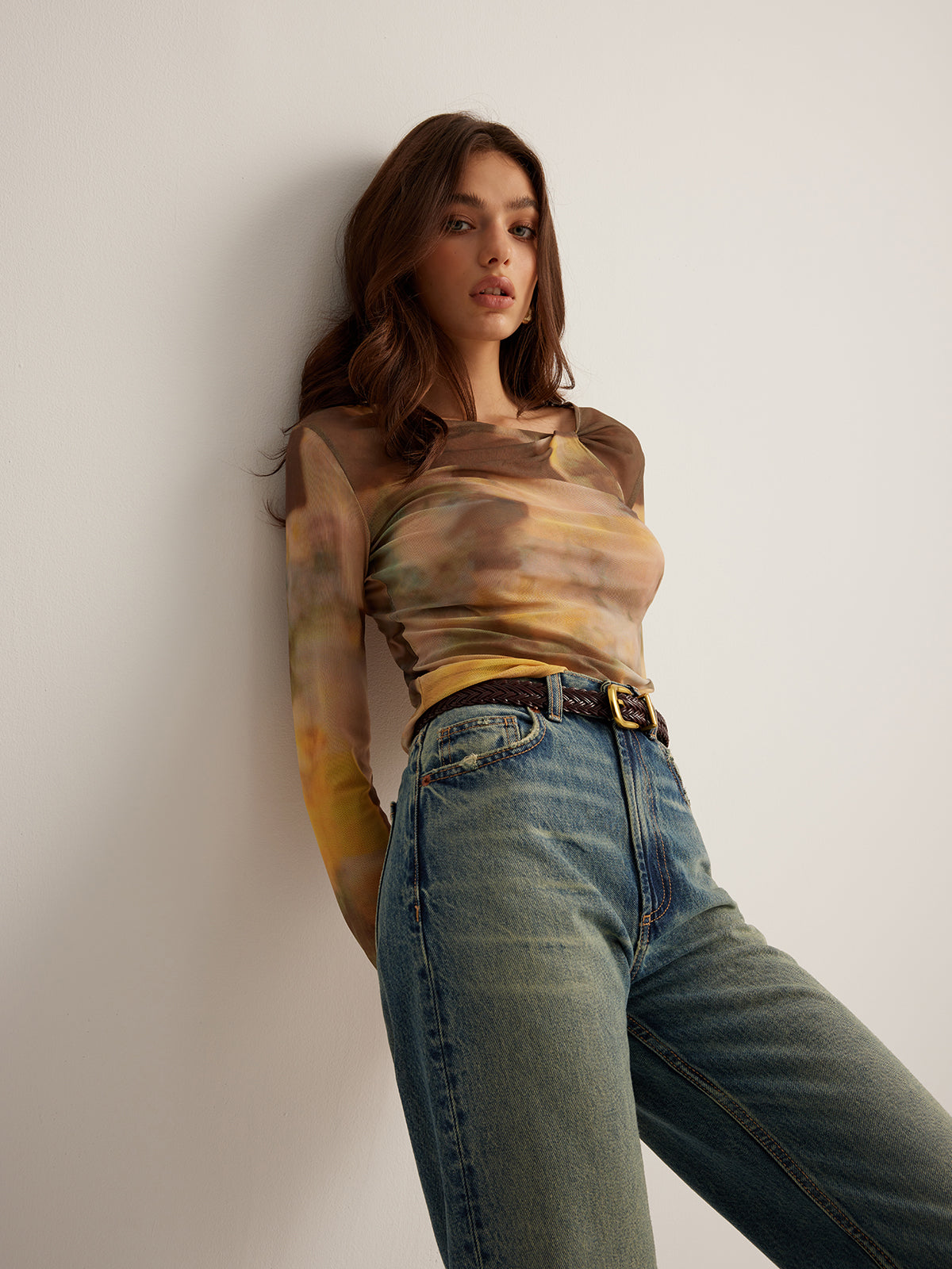 Clara | Stilvolle Tye Dye Mesh Bluse