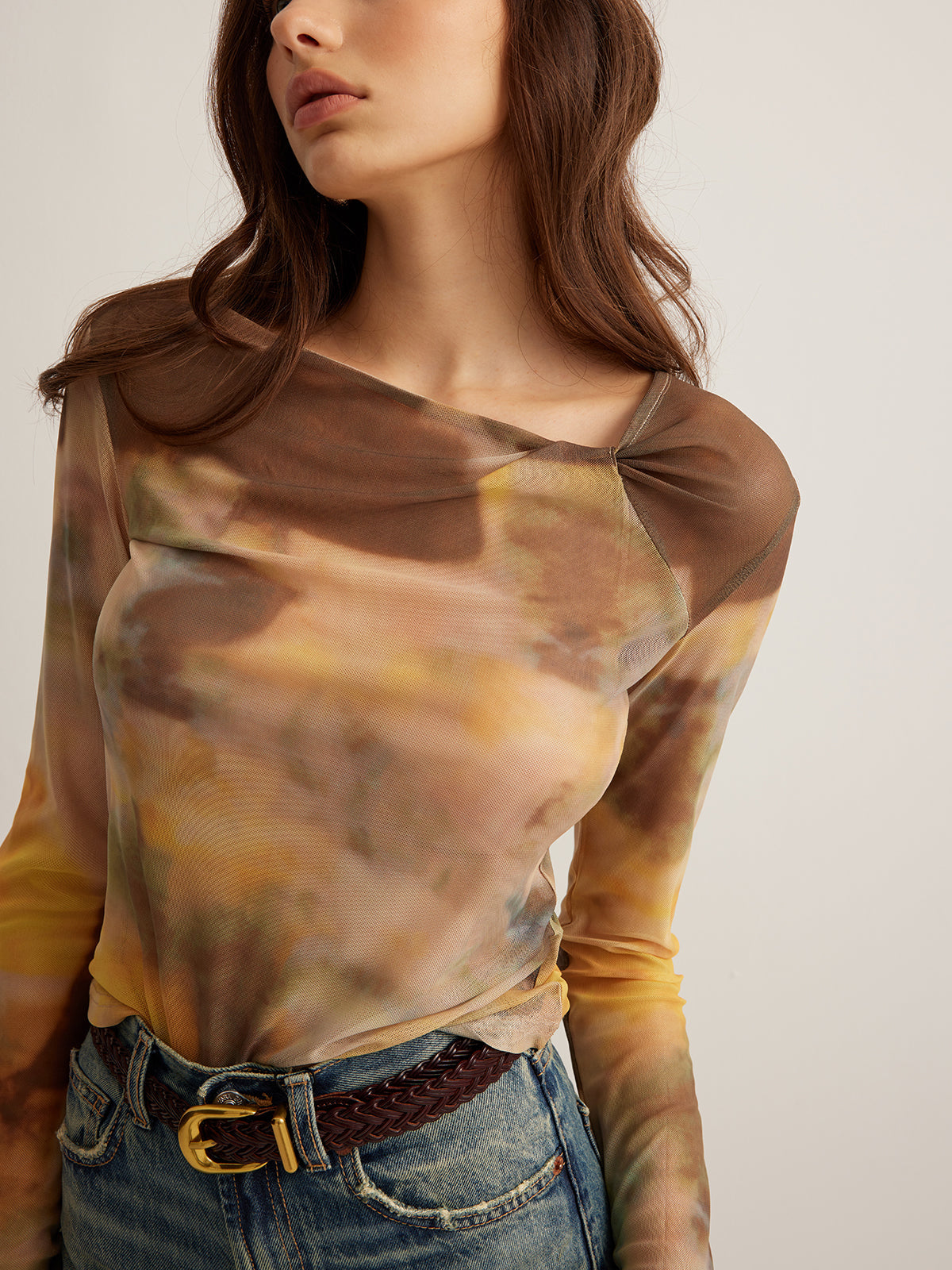 Clara | Stilvolle Tye Dye Mesh Bluse