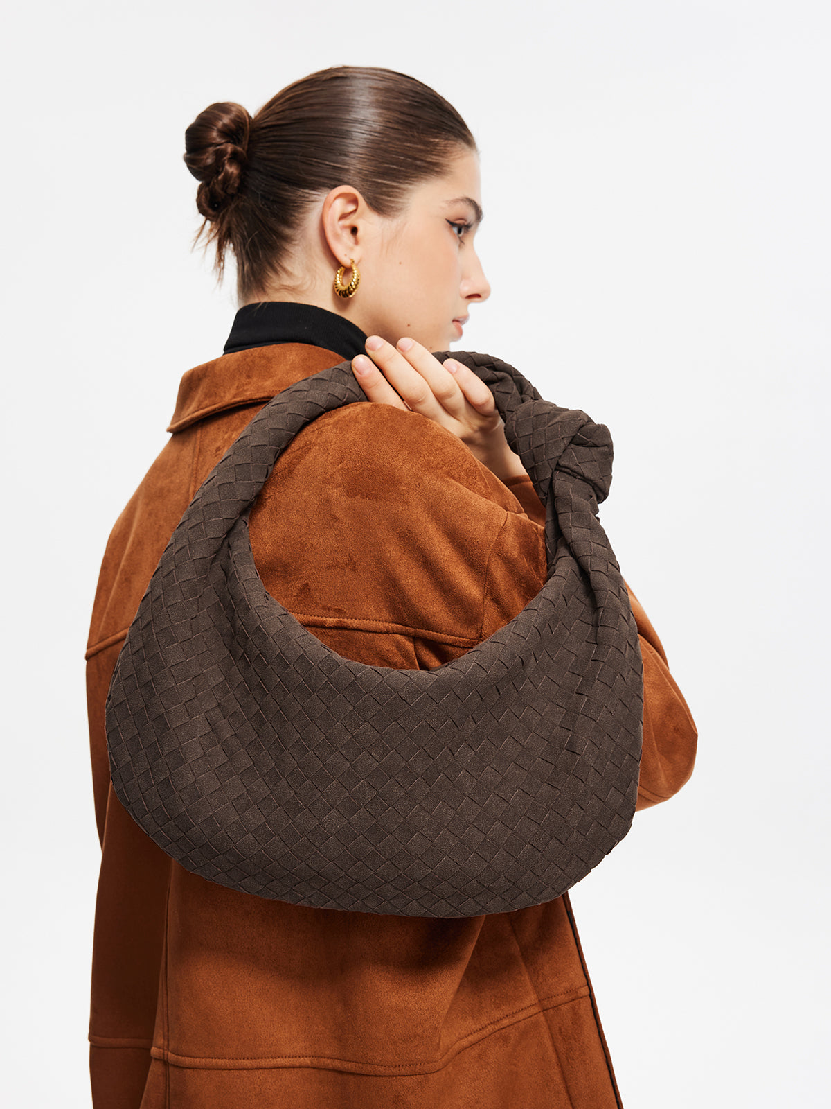 Lena | Geflochtene Wildledertasche