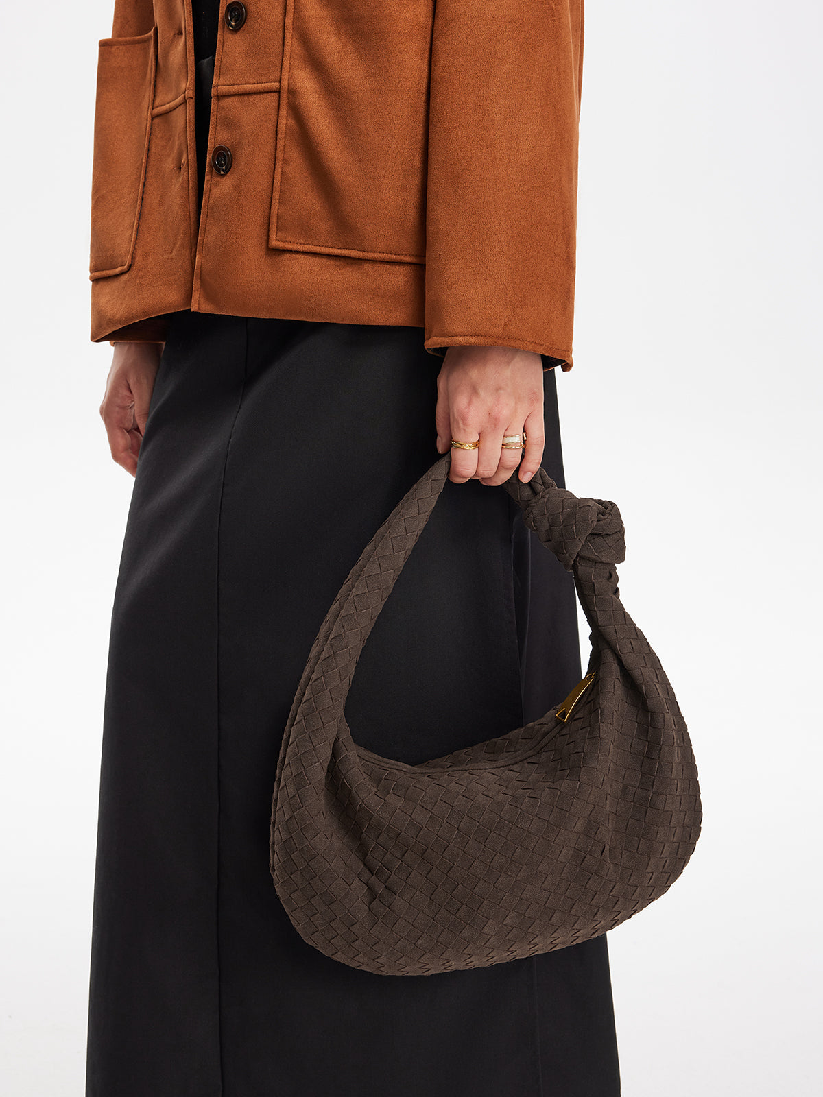 Lena | Geflochtene Wildledertasche