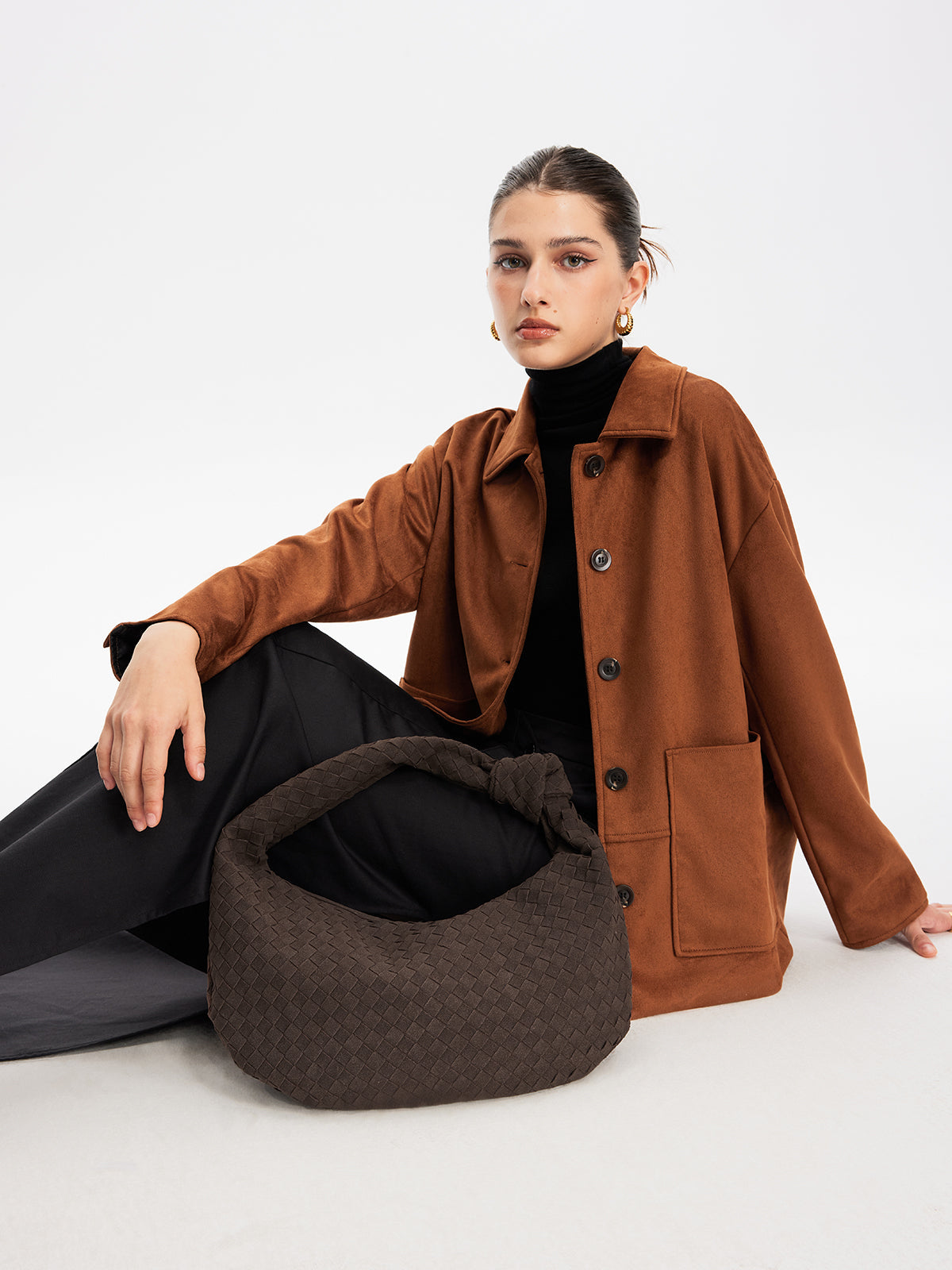 Lena | Geflochtene Wildledertasche