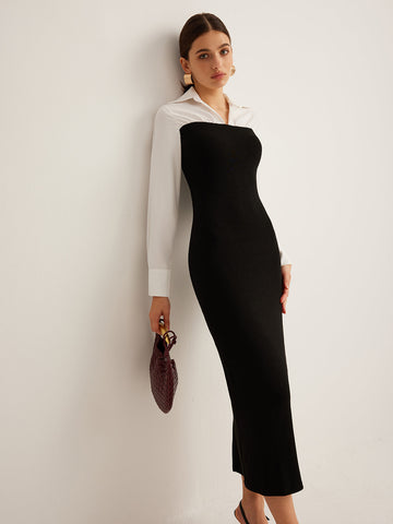 Clara | Elegantes Farbkombination Kleid