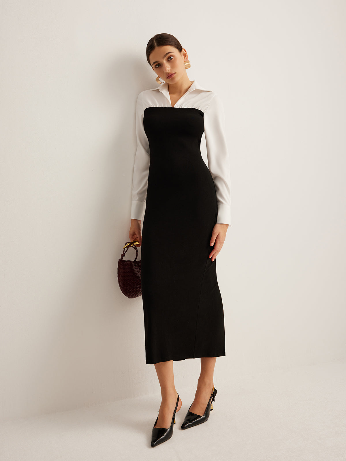 Clara | Elegantes Farbkombination Kleid