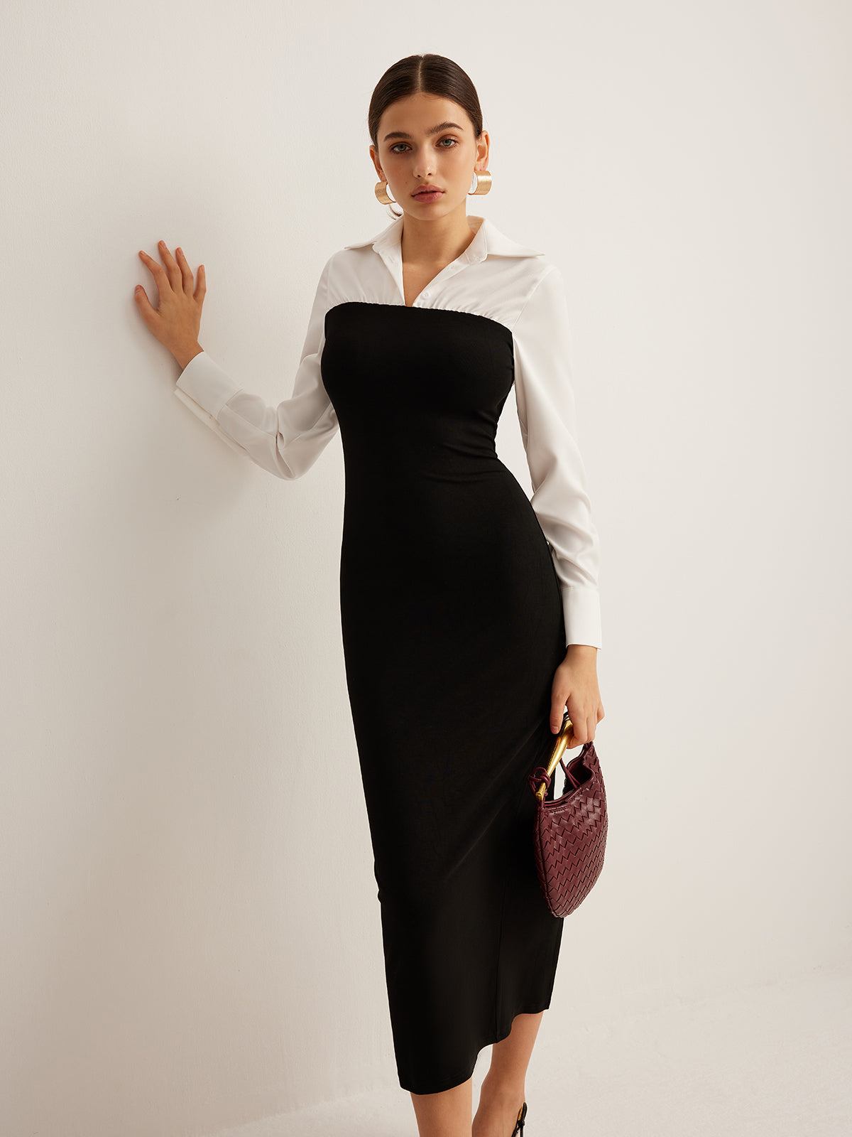 Clara | Elegantes Farbkombination Kleid