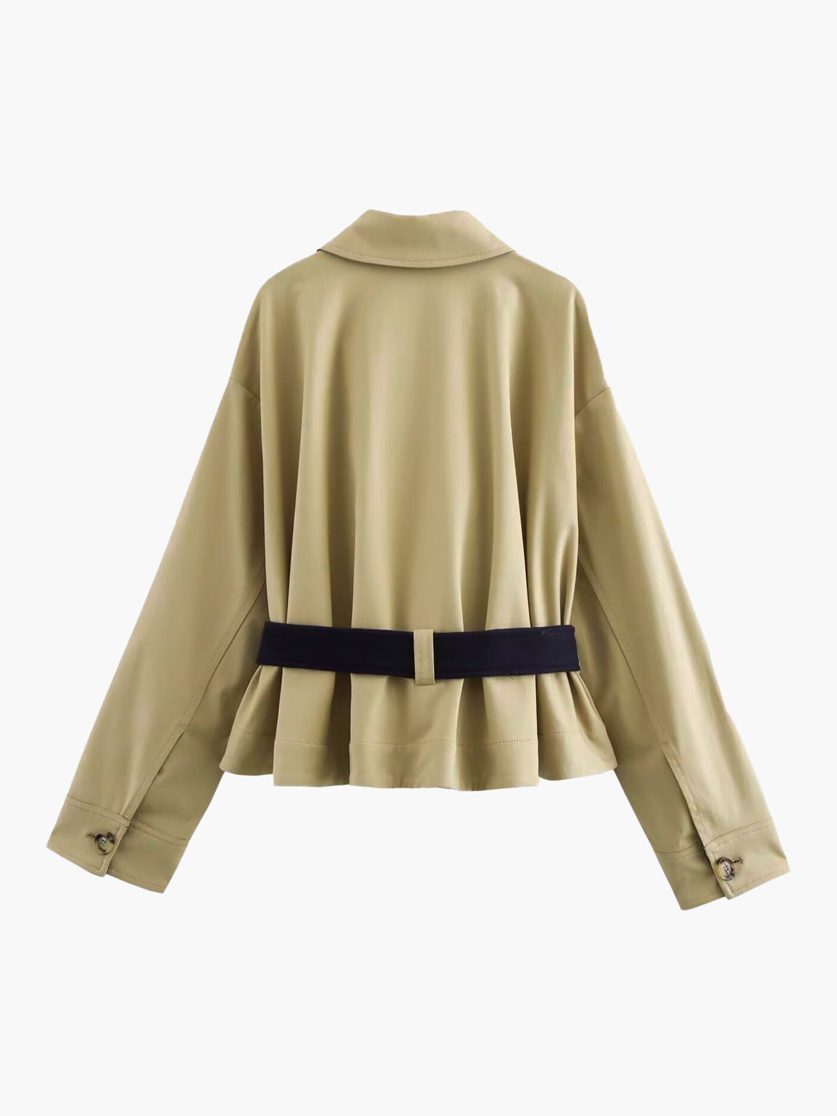 Clara | Trendiger Trenchcoat mit Kontrastgürtel