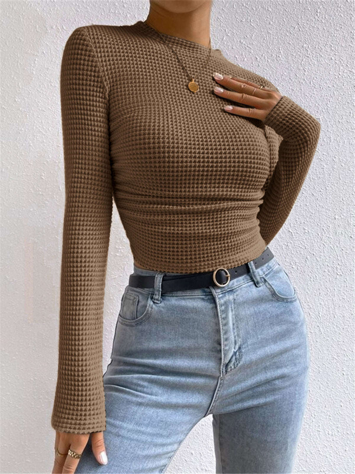 Lukas | Schlichter Waffle Slim Pullover