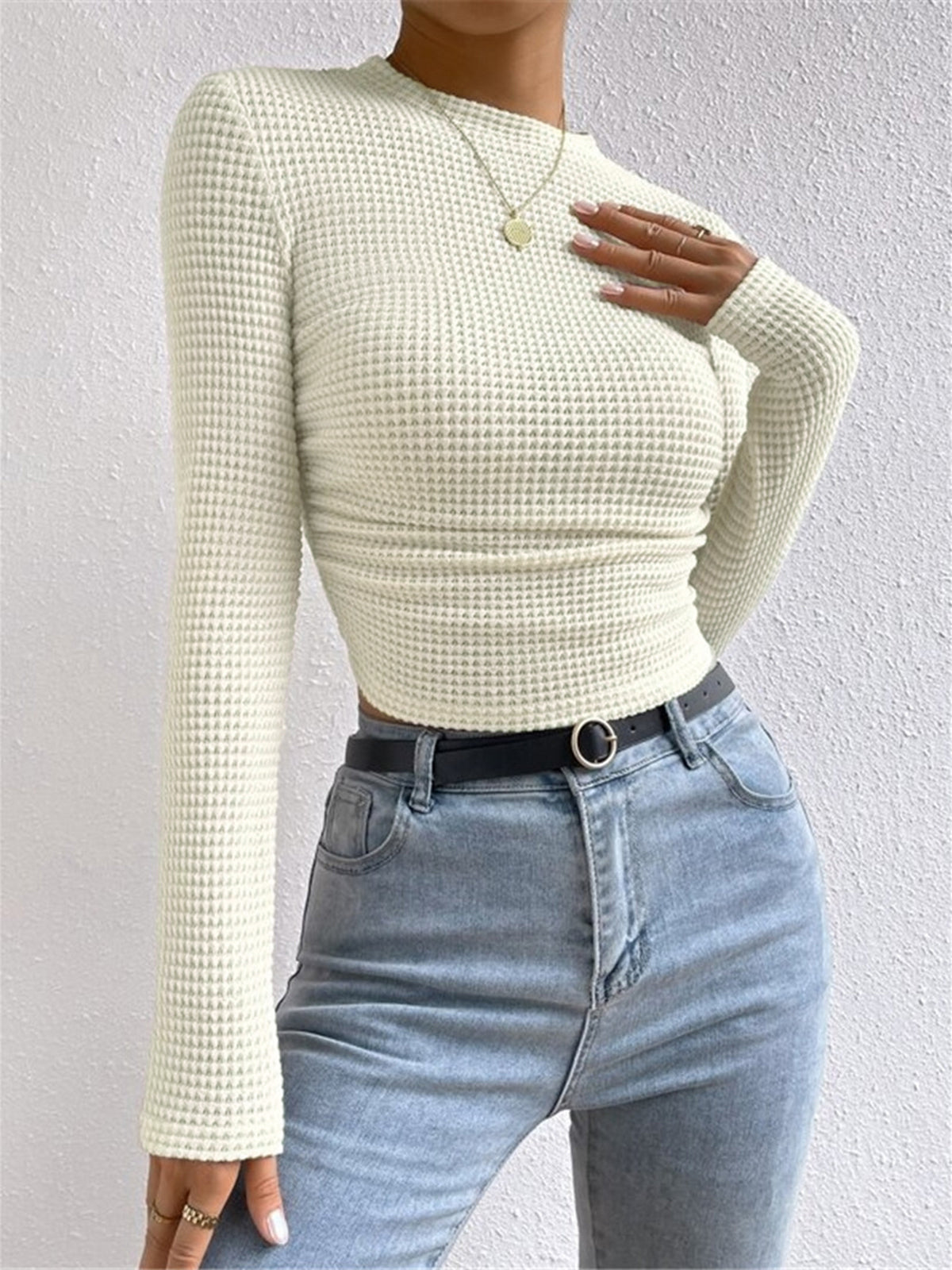Lukas | Schlichter Waffle Slim Pullover
