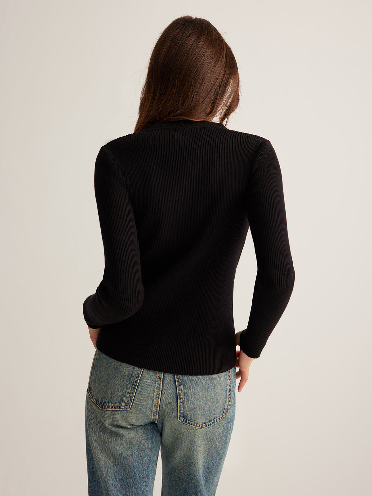 Clara | Elegantes Button Down Skinny Strickoberteil