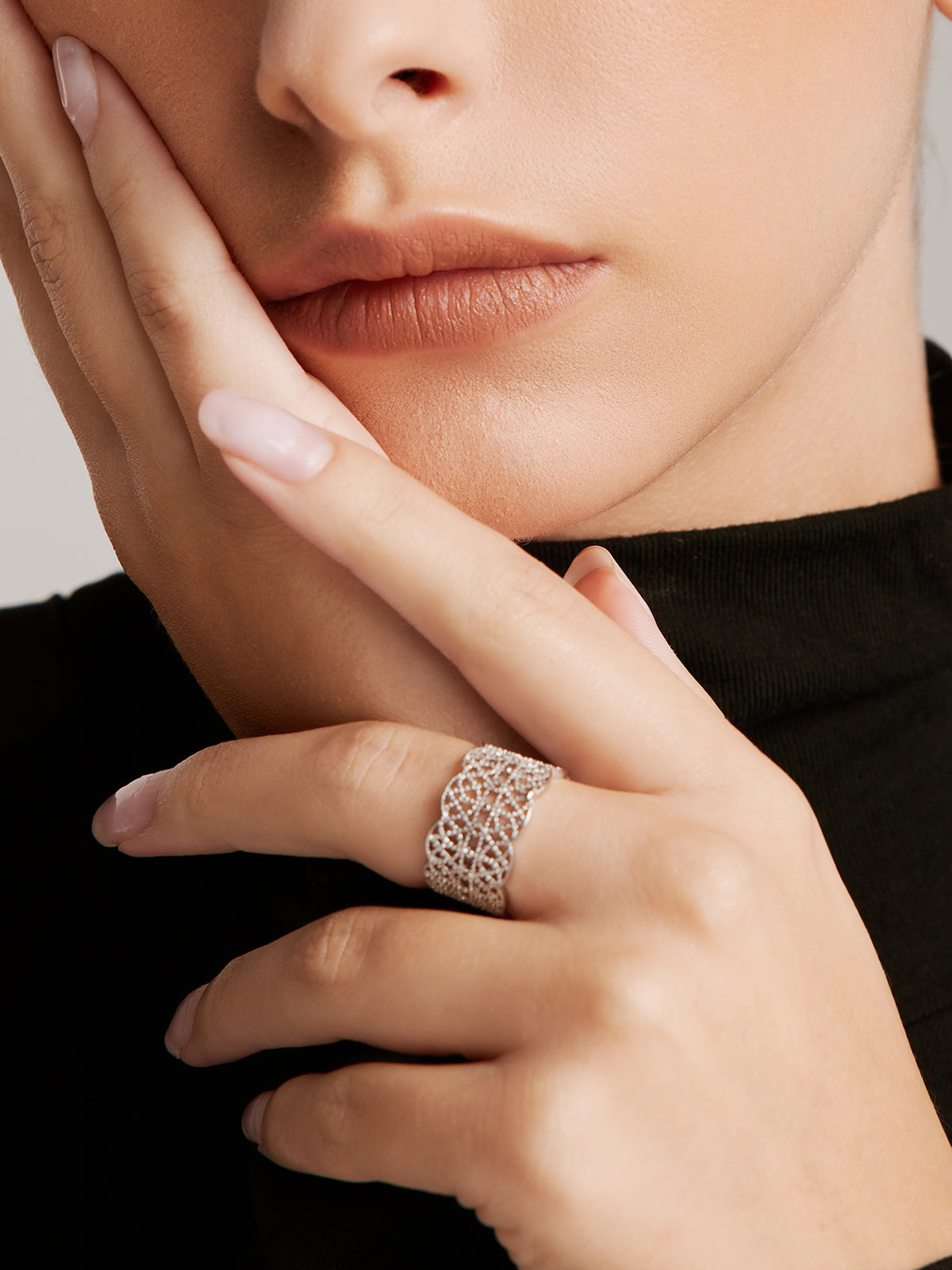 Clara | Tunnel Metal Lace Offener Ring