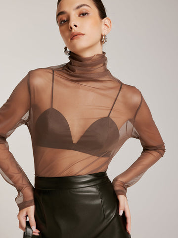 Anna | Elegantes Oberteil mit transparentem Kragen