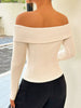 Anna | Elegante gerippte Off-Shoulder Crop Bluse