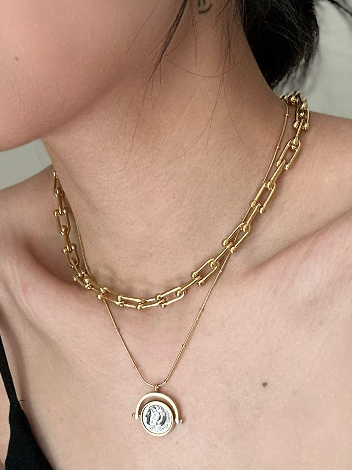 Leo | Bambus Clavicle Choker mit Pferdebeschlag