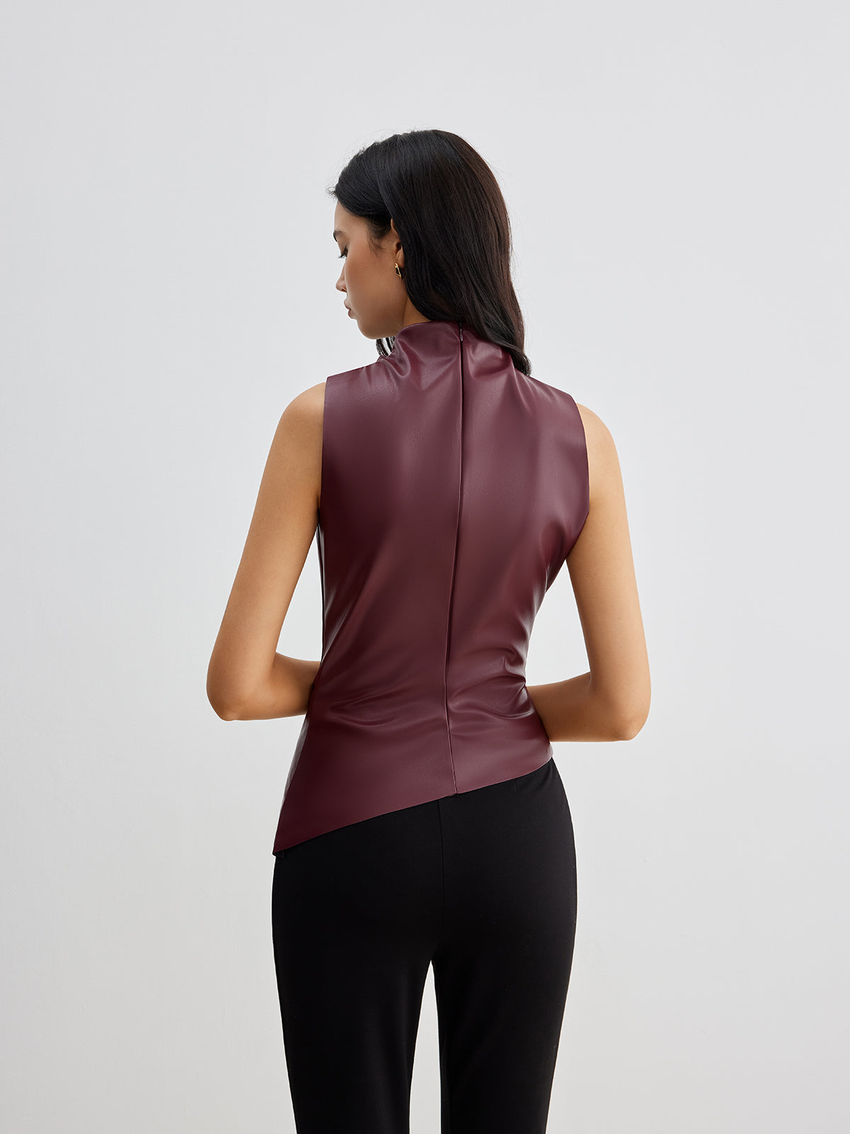 Ben | Mock Neck Kunstleder Tanktop