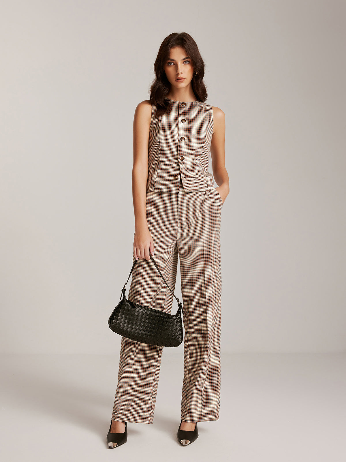 Felix | Elegante Karoweste mit Knöpfen