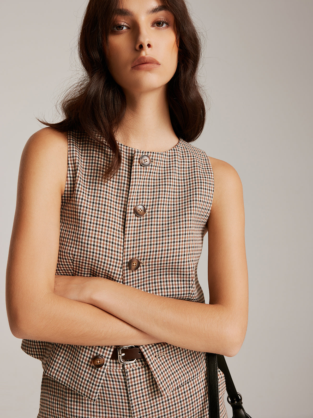 Felix | Elegante Karoweste mit Knöpfen