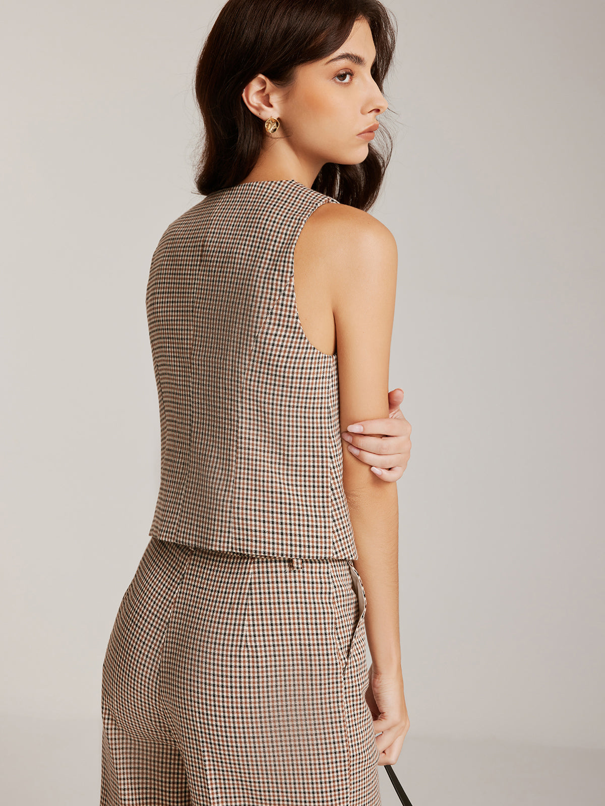 Felix | Elegante Karoweste mit Knöpfen