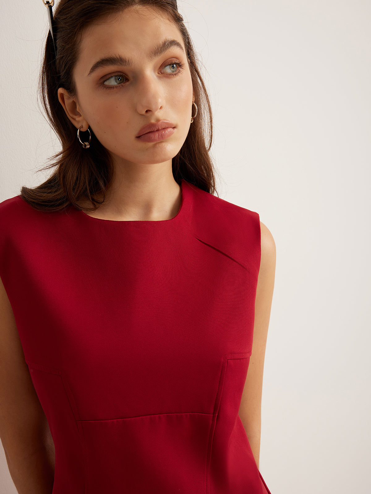 Anna | Schlichtes Reißverschluss-Ärmelloses Kleid