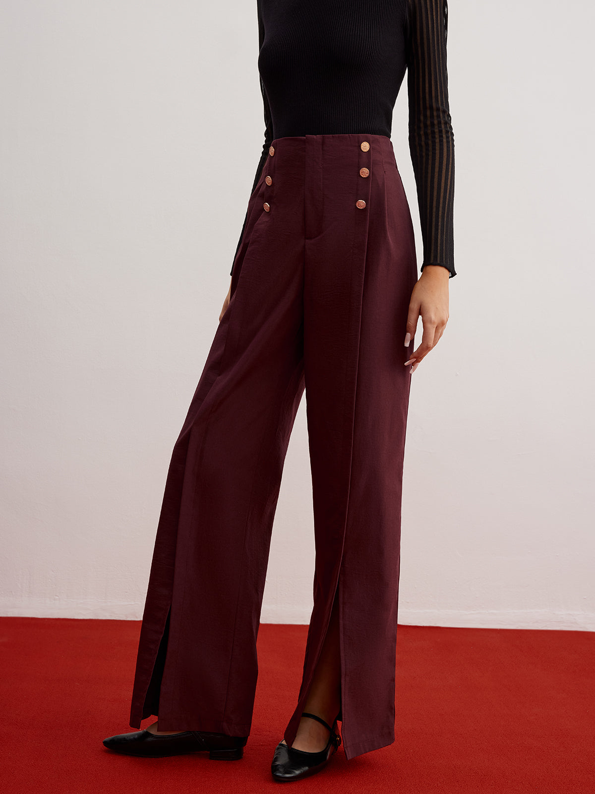 Lena | Charmante Split Wide-Leg Hosen