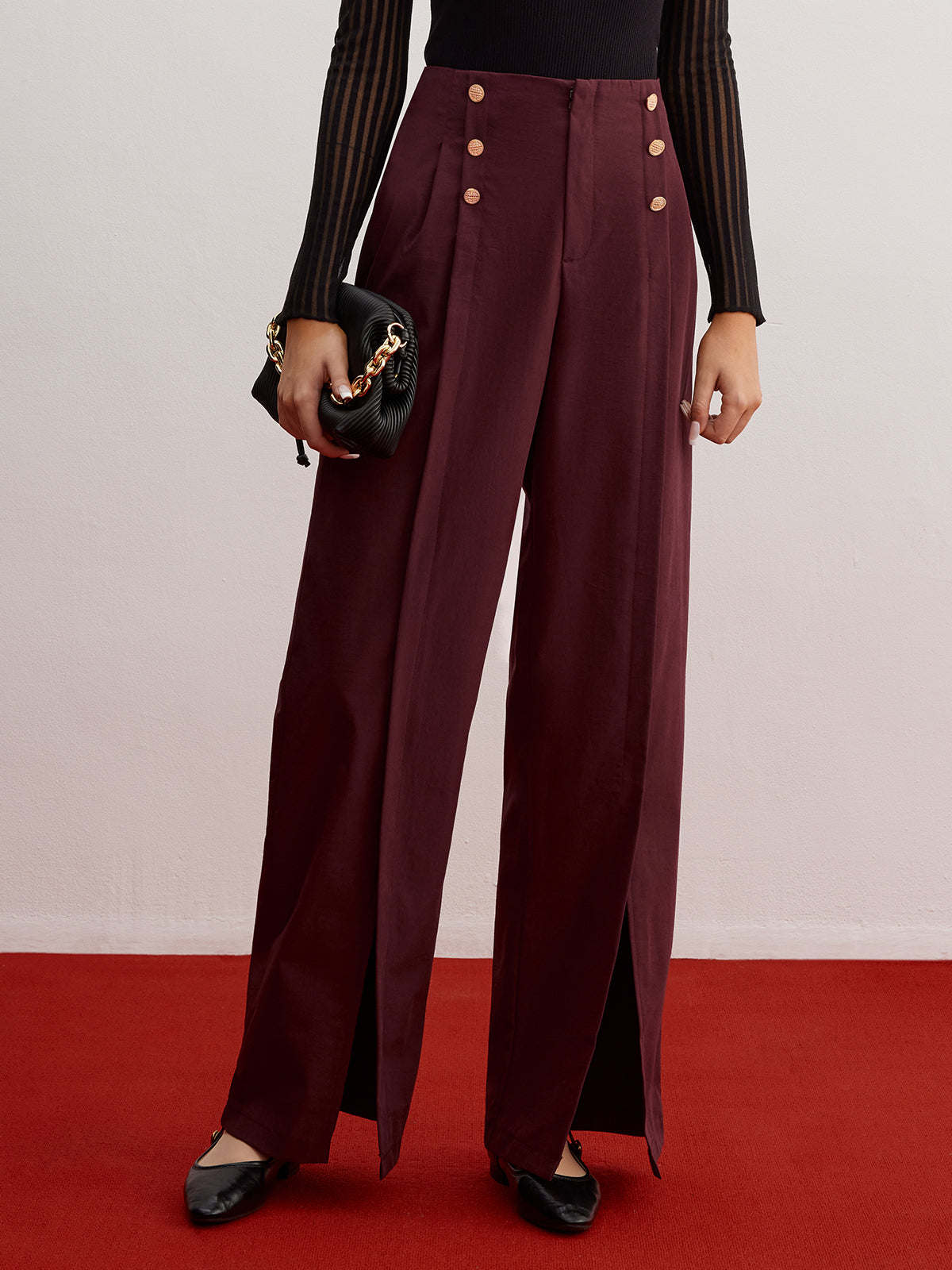 Lena | Charmante Split Wide-Leg Hosen