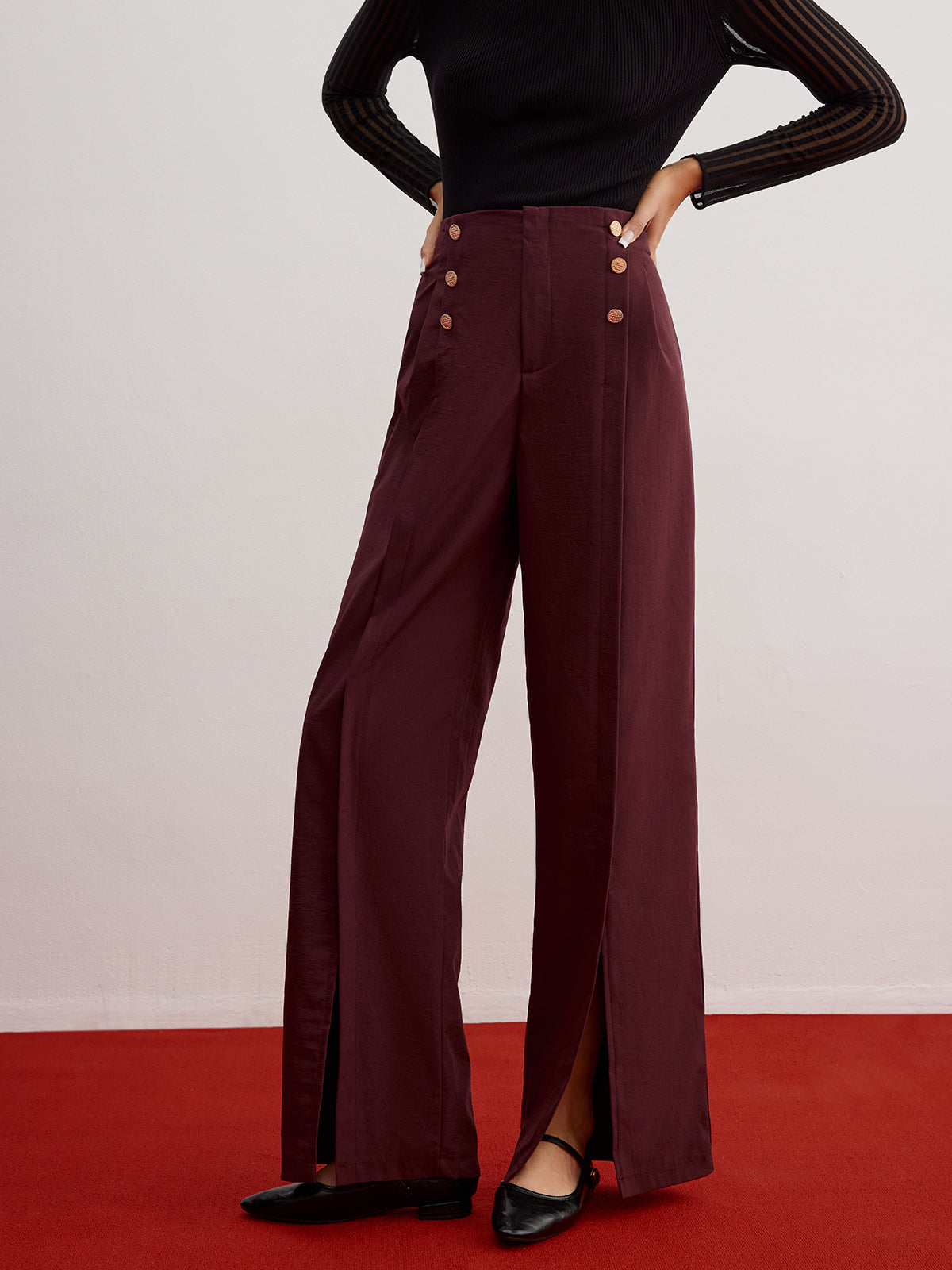 Lena | Charmante Split Wide-Leg Hosen